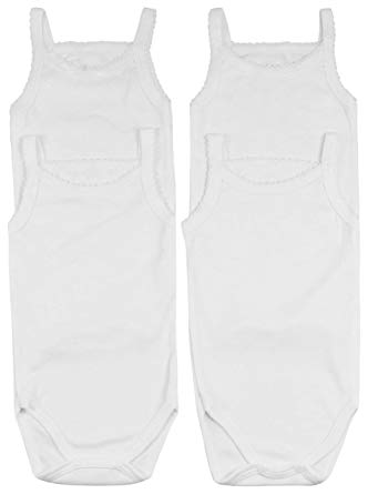 ToBeInStyle Baby Girls' 4 Pack Spaghetti Strap Bodysuit Onesies