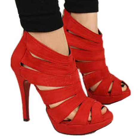 FINEJO Women High Heel Strap Sandal Ankle Open Toe Platform Pump Shoes