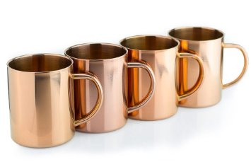 Teikis 4 Pack 16 Oz Moscow Mule Copper Mugs - - Chills quickly and keeps the drinks frosty