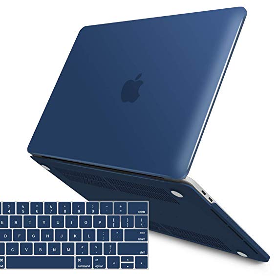 iBenzer MacBook Pro 13 Inch Case 2018 2017 2016 Release A1989 A1706 A1708, Soft Touch Hard Case Shell Cover for Apple MacBook Pro 13.3 with/Without Touch Bar,Navy Blue, MMP13T-NVBL 1A