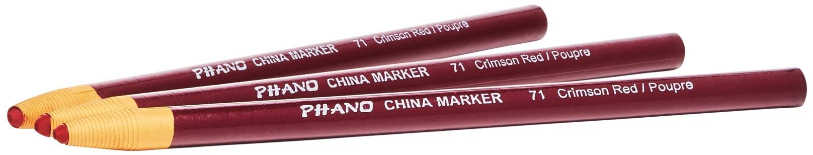 Dixon Industrial Phano Peel-Off China Marker Pencils, Crimson Red, 12-Pack (00071)