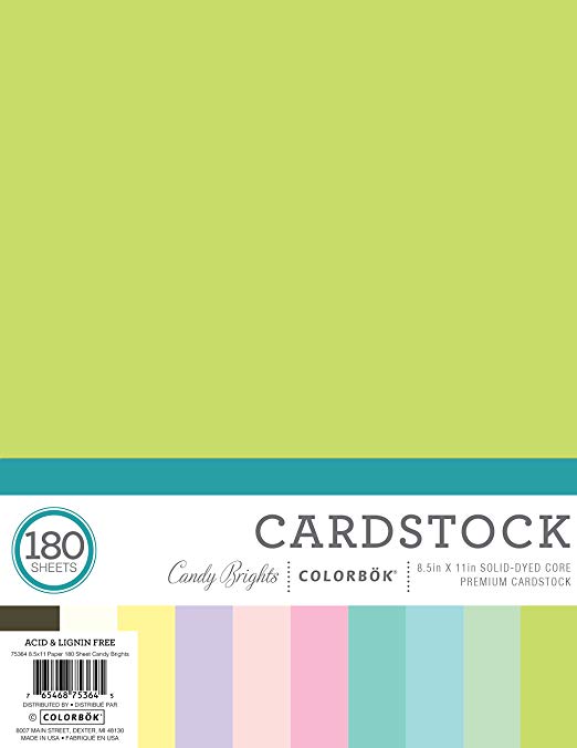 Colorbok 75364A 8.5" by 11" 180 Sheet Paper Pack Mega Paper Pack, Candy Bright, 8.5" x 11"