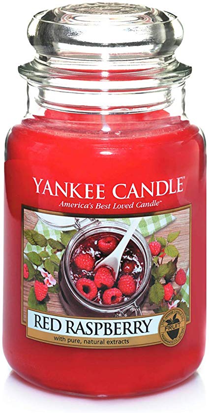 Yankee Candle Large Jar Scented Candle, Red Raspberry, Up to 150 Hours Burn Time