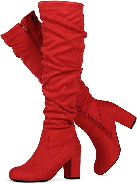 RF ROOM OF FASHION Women's Slouchy Knee High Boots (Available in Regular and Wide Calf)