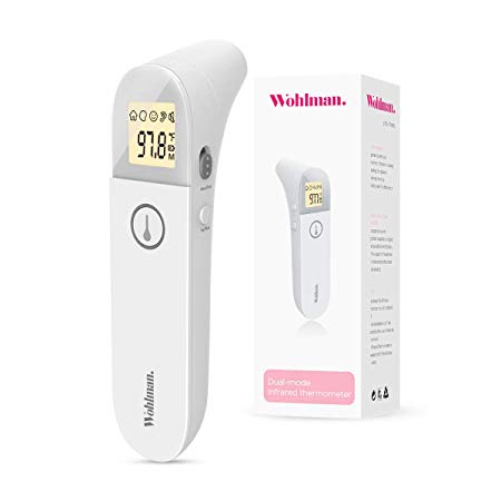 Wohlman. Thermometer for Fever, Ear and Forehead,Thermometer for Baby, Kid and Adult,4 Modes Digital Medical Clinical Infrared Thermometer for Body, Surface and Room, Instant Accurate Reading.