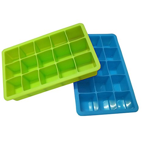 Set of 2 Silicone Ice Cube Trays,Premium Food Grade Silicone Ice Tray Molds,UK Shipping