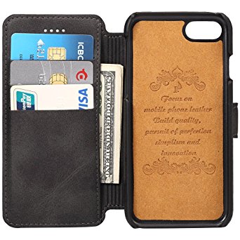 Leather Wallet Phone Case with Flap Cover (Stand View Case) for iPhone 6/6S/iPhone 6 Plus/6S Plus/iPhone 7/7 Plus