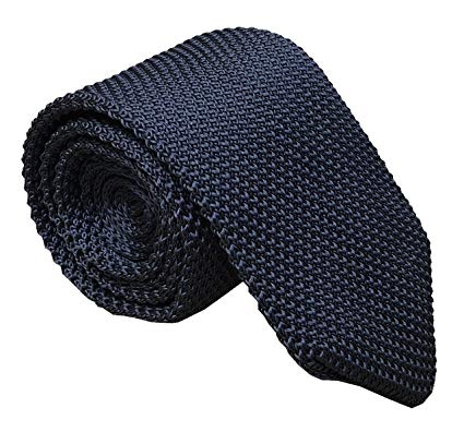 Men's Skinny Knit Tie Vintage Solid Color Casual Formal Designer Necktie 2.75"