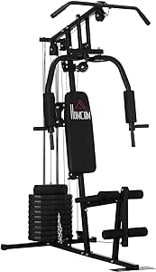 HOMCOM Multi Gym with Weights, Multifunction Home Gym Machine with 45kg Weight Stack for Full Body Workout and Strength Training