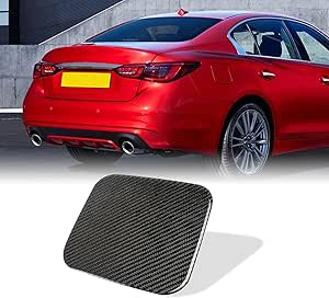 AeroBon Real Carbon Fiber Exterior Trim Compatible with 2014-2024 Infiniti Q50 Door Gas Cap Fuel Tank Trim