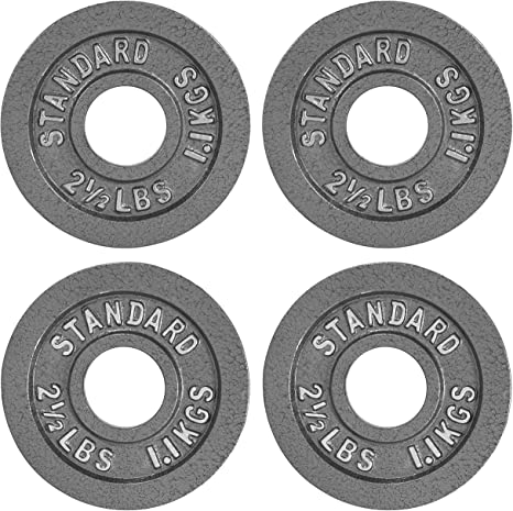 WF Athletic Supply Traditional/Classic 2-Inch Hole Solid Cast Iron Olympic Barbell Weight Plates - Great for Strength Training, Weightlifting, Bodybuilding & Powerlifting, Multiple Choices Available