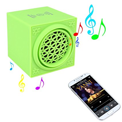 DiGiYes® Mini CSR Bluetooth V4.0 Wireless Speaker Portable 2.4G Wireless Bluetooth Speaker IP12 Support LINE-IN Function NFC Connect Singal 5W LoudSpeaker Powerful And Melodious Sound (Green)