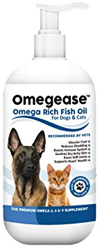 100% Pure Omega 3, 6 & 9 Fish Oil for Dogs and Cats - Best For Skin, Coat, Joint, Heart & Brain Health. Boosts Immunity. From Wild Caught Fish - Better Source of DHA & EPA Than Farmed Scottish Salmon Oil. Results in 30 Days or Your Money Back