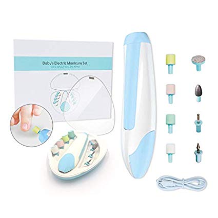 Electric Baby Nail Trimmer Third Generation Rechargeable Smart Safe Easy to use for Infant Newborn Toddler Toes and Fingernails Gift Baby & Mommy