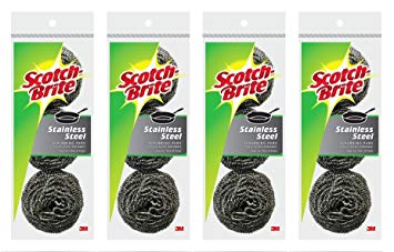 Scotch-Brite Stainless Steel Scouring Pad, 4-Pack, 12 Total Pads