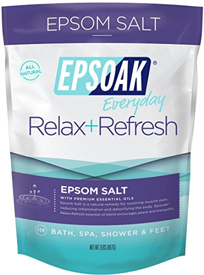 Epsoak Epsom Salt | Relax Refresh - 2lb For Bath, Spa, Shower & Feet (Everyday Epsom Salts) …
