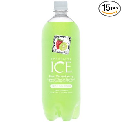 Sparkling ICE Spring Water, Kiwi Strawberry, 33.8-Ounce Bottles (Pack of 15)