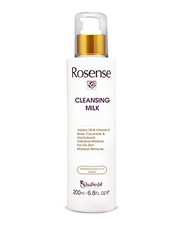 Rosense Facial Cleansing Milk with Jojoba Oil & VitaminE and Rose Oil 6.8 Oz