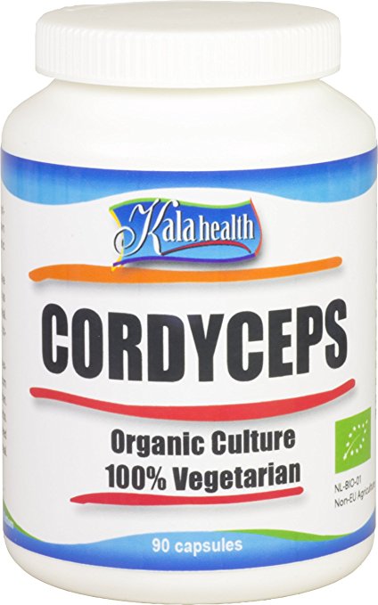 Kala Health - Pure Cordyceps Sinensis 740mg (90 Vegetarian Capsules)- The Natural Mushroom for Increased Vitality, Endurance and Stamina
