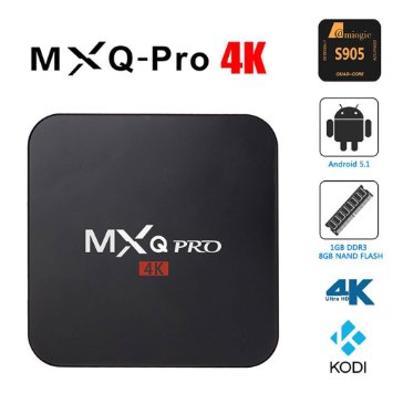 Greatever MXQ Pro Android TV Box Amlogic S905 Kodi Full Loaded Android 51 Lollipop Quad Core 1G8G 4K Google Streaming Media Players with WiFi HDMI DLNA