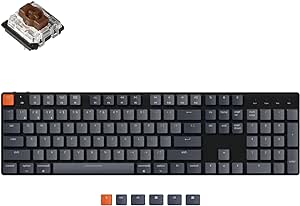 Keychron K5 SE Full Size Layout Ultra-Slim Wireless Bluetooth/Wired USB Mechanical Keyboard with Low-Profile Gateron Brown Switch, 104 Keys White LED Backlit Computer Keyboard for Mac and Windows