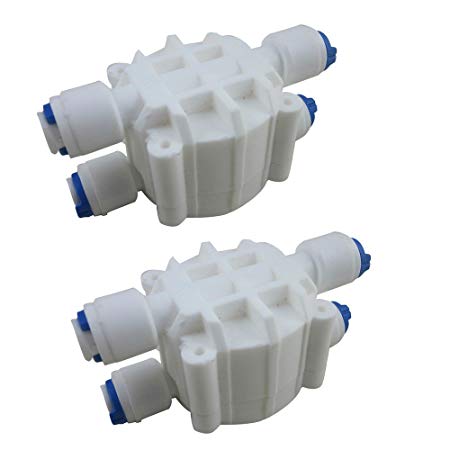 DIGITEN 1/4" Automatic Shut-Off Valve with Quick-Connect Fittings For RO Reverse Osmosis(Pack of 2)