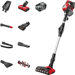 Bosch BCS71PETGB Unlimited Series 7 ProAnimal Cordless Stick Vacuum Cleaner with Pet Cleaning Accessories, Auto Detect Mode, Lightweight Design, 18V Battery, 40 Minutes Run Time, Tomato Red