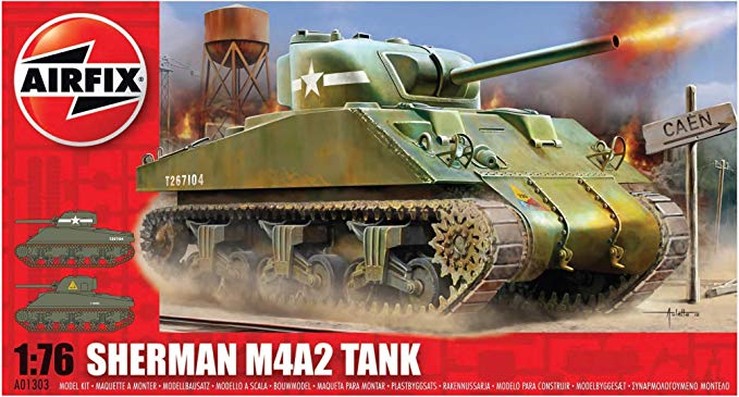 Airfix A01303 1:76 Scale Sherman M4 Mk1 Tank Military Vehicles Classic Kit Series 1