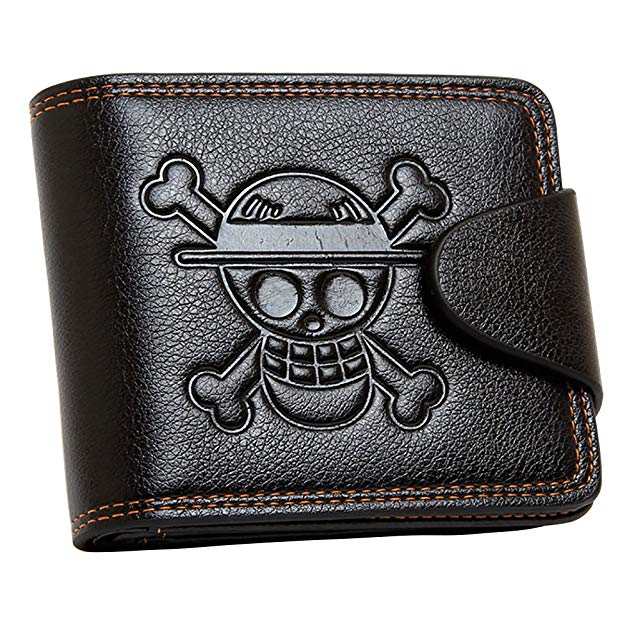 Wildforlife Anime One Piece Straw Hat Pirates Jolly Roger Leathercraft Wallet