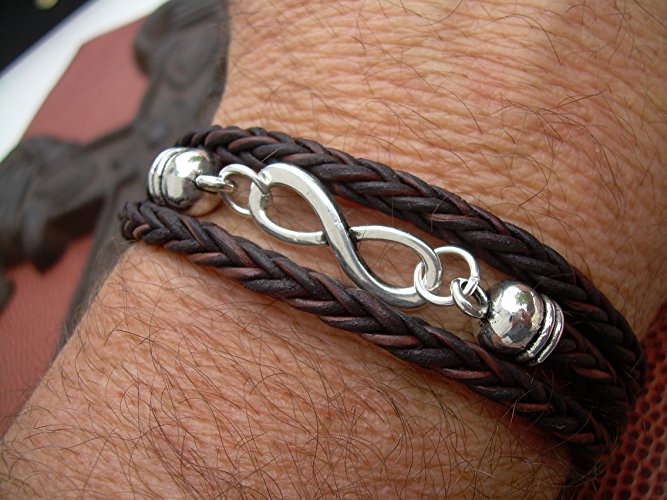 Infinity Bracelet, Leather Bracelet, Valentines Day, Braided Leather Bracelet, Mens Jewelry, Womens Jewelry, Mens Bracelet, Womens Bracelet