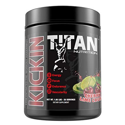 KICKIN- Concentrated pre-workout juggernaut-50 servings-increase focus and sustained energy with Beta Alanine and Citruline Malate (Cherry Lime Crush)