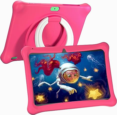 SGIN Android 12 Kids Tablet, 2GB 64GB Tablets for Kids, 10 Inch Kids Tablet with Case, Dual Camera, WiFi, Parental Control APP, Educational Games, iWawa Pre Installed, Pink