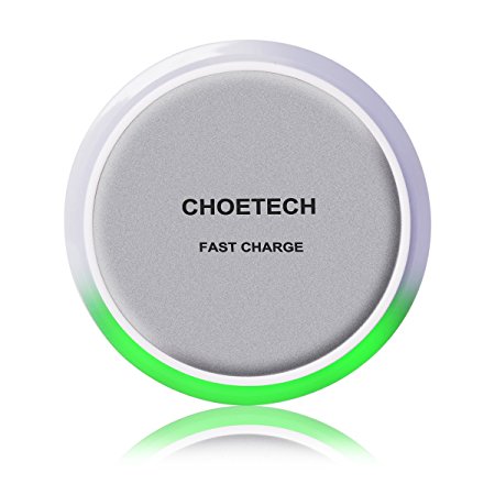 Fast Wireless Charger, CHOE Qi Fast Charge Wireless Charger Charging Pad (with Smart Lighting Sensor) for Samsung Galaxy S7, S7 Edge, Note 5, S6 Edge  and Other Qi-Enabled Device