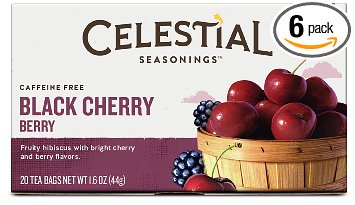 Celestial Seasonings Black Cherry Berry Herbal Tea 20 Count Pack of 6