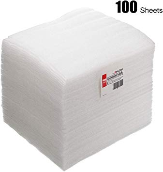 Lekzai 100 Pack of Foam Wrap Sheets 12" X 12" Cushioning Wrap, Safely Wrap Cup, Glasses and Fragile Items