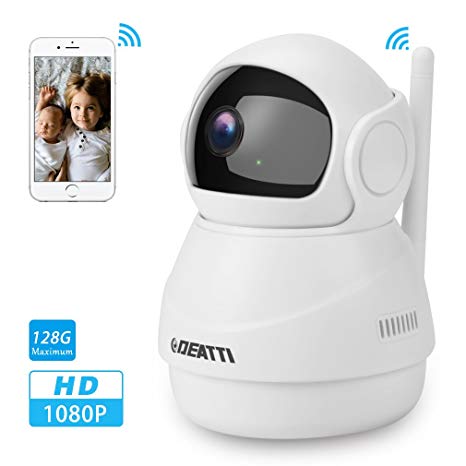 360 Wireless Security Camera 1080P for Home Surveillance with Two Way Audio, Pan Tilt and Phone APP from DEATTI
