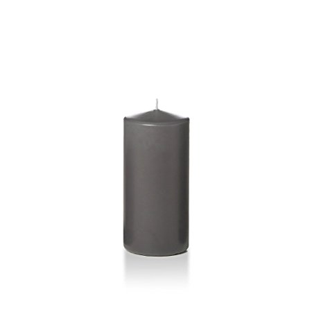 Yummi 3" x 6" Gray Round Pillar Candles - 3 per pack