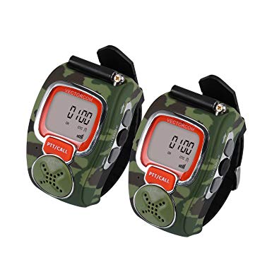 Portable Digital Wrist Watch Walkie Talkie Two-Way Radio for Outdoor Sport Hiking, Camouflage.462MHZ.1pair.
