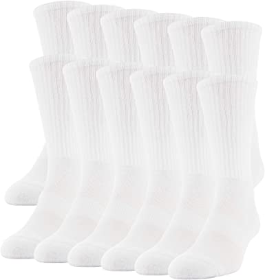 Gildan Men's Performance Crew Socks, 12-Pairs