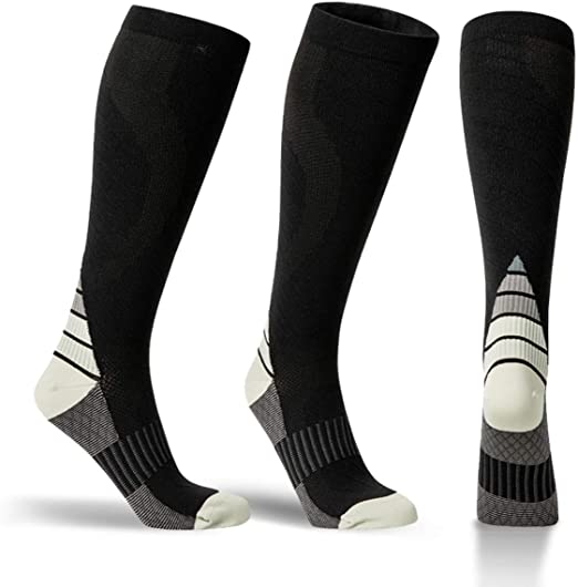 Alvada Compression Socks Women & Men with Foot Massage Pad and Arch Support 1 Pair