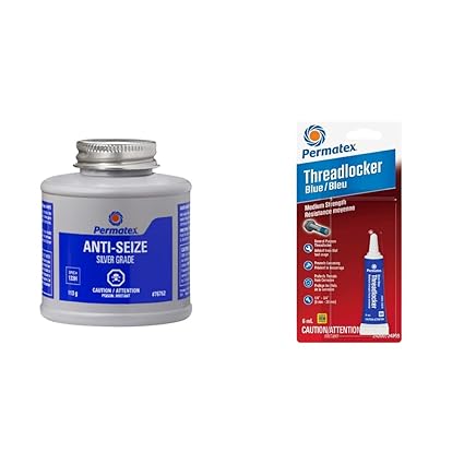 Permatex 76762 Silver Grade Anti-Seize 133H, 113g(Packaging Might Vary) & 24209 Blue Medium Strength 242 Threadlocker, 6ml