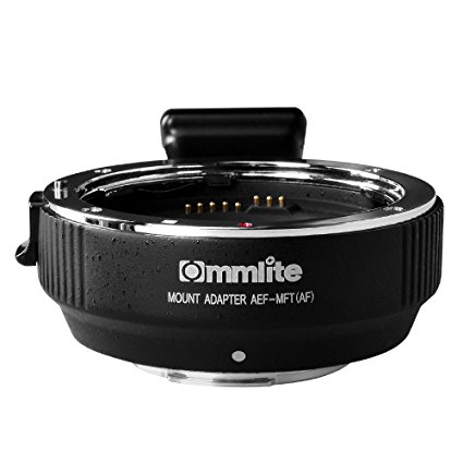 Commlite CM-AEF-MFT(B) Electronic Auto-Focus Lens Mount Adapter- Canon EF/EF-S Lens to Micro Four Thirds (MFT,M4/3) Mount Camera Body, with Built-in IS & Aperture Control Function