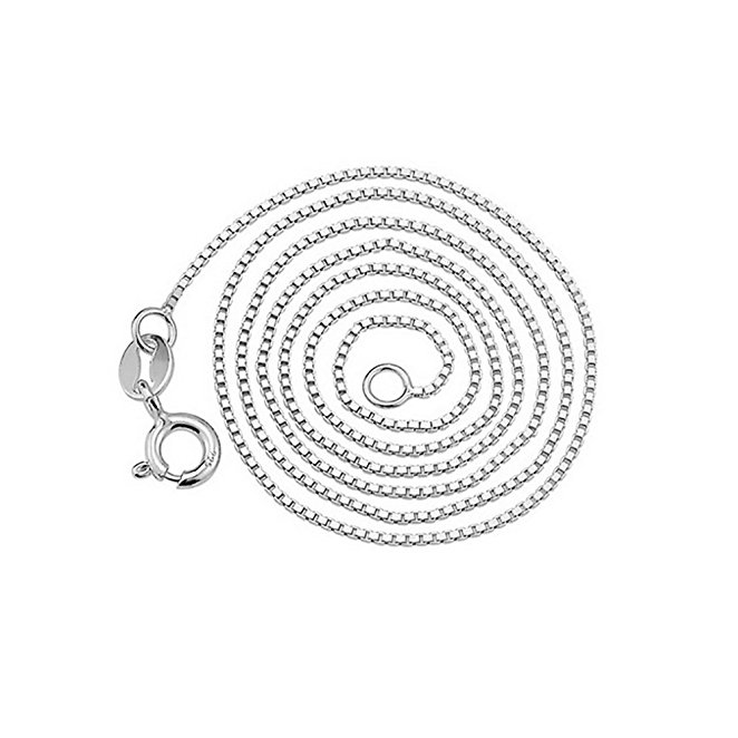 925 Sterling Silver 1.5mm Box Chain Made with Fienst Sterling Silver, Choose From 6 Inch to 28 Inches