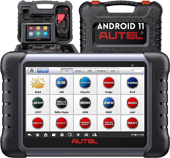 Autel Scanner MaxiCOM MK808Z: Android 11 Based Bi-Directional Control Scan Tool, 28  Services, 2023 Upgraded of MK808/MX808, All System Diagnostics, FCA Auto Auth, ABS Bleed, Injector Coding