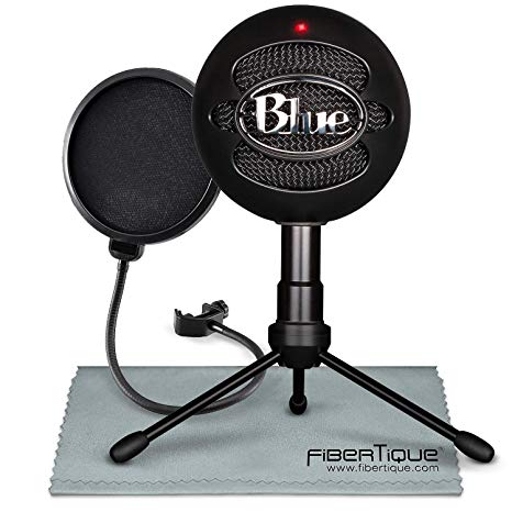 Blue Snowball iCE USB Cardioid Condenser Microphone (Black) with Pop Filter Accessory Pack