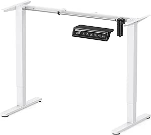 ErGear Electric Standing Desk Frame Height Adjustable Desk Legs Sit Stand Desk Frame Up to 47.2" Ergonomic Standing Desk Base Workstation Frame Only(White)