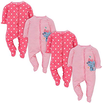 Gerber Baby Girls 4 Pack Sleep and Play