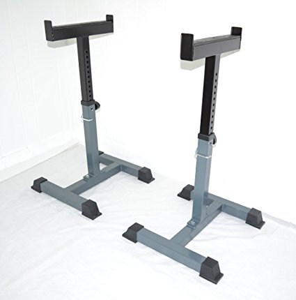 Pair of Safety Stands H.D. Support Weight Shrug Trap Bar Spotter Racks