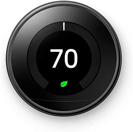 Nest Smart Learning Wi-Fi Programmable Thermostat, 3rd Gen, Mirror Black (T3018US)