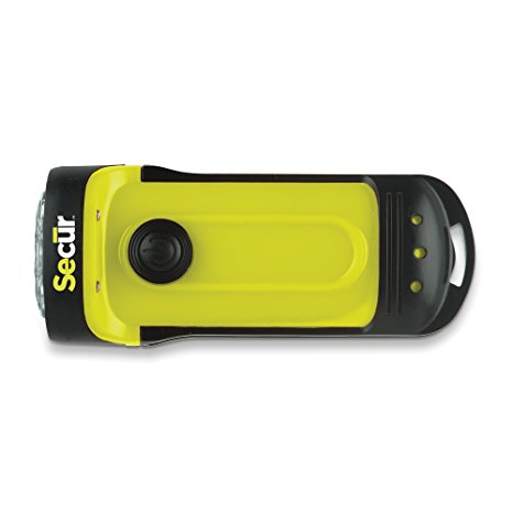 Secur Waterproof Hand crank 3 LED Flashlight, High power 3 functions LED, Dynamo powered no batteries needed, waterproof up to 45 feet